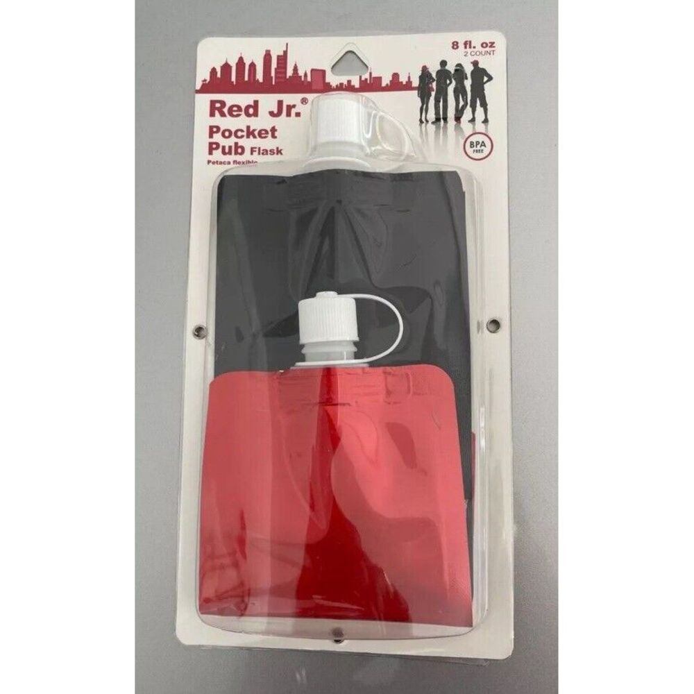 Red & Black Pocket Pub Reusable Bottle 2 Pack 8 oz  take your drink to the club!